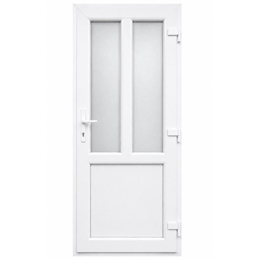 Ușă PVC T-Model cu geam mat, culoare alb