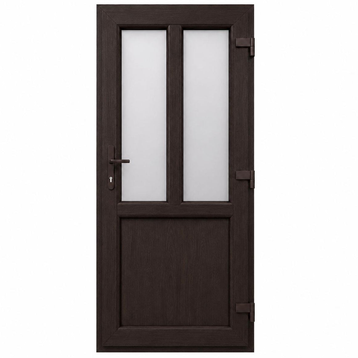 Ușă PVC T-Model cu geam mat, culoare wenge