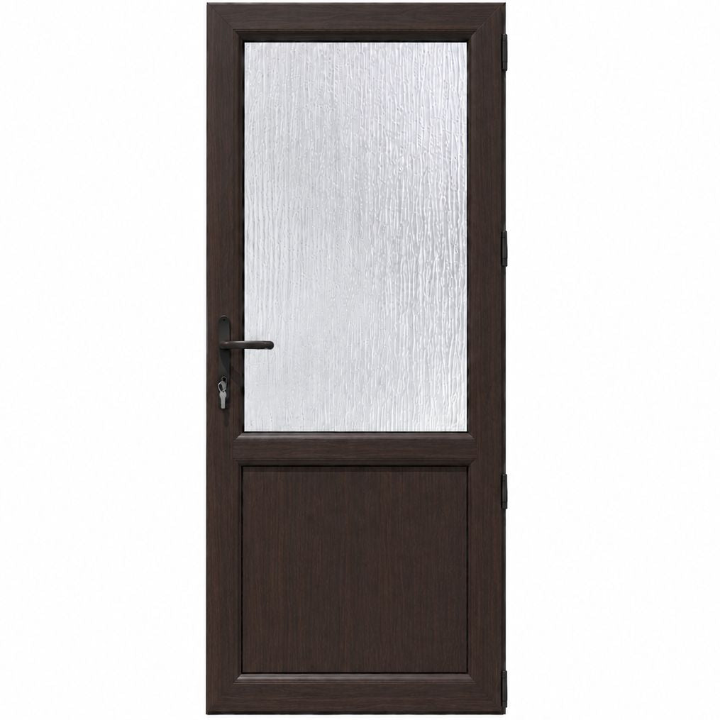 Ușă PVC cu geam delta 2/3 și panel, culoare wenge
