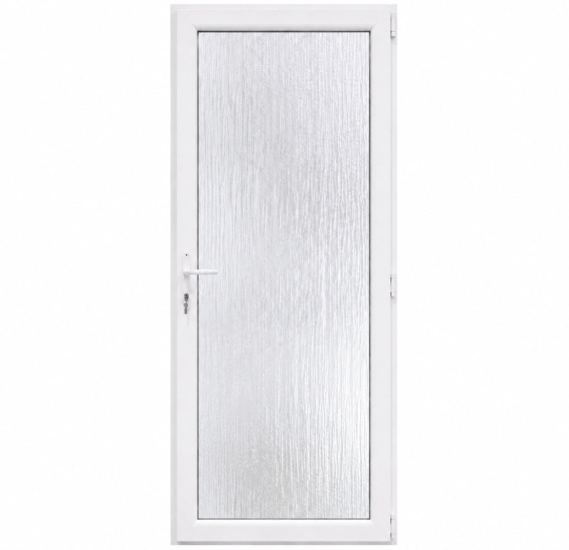 Ușă PVC cu geam delta integral, culoare alb