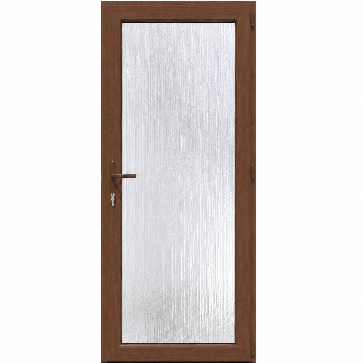 Ușă PVC cu geam delta integral, culoare nuc