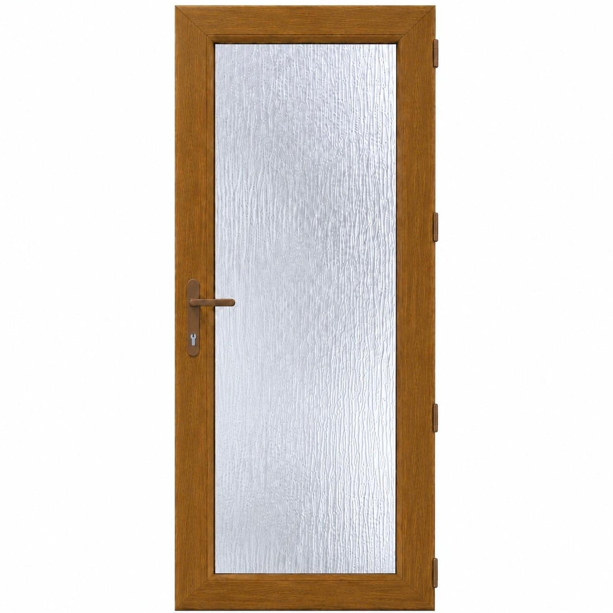 Ușă PVC cu geam delta integral, culoare stejar auriu