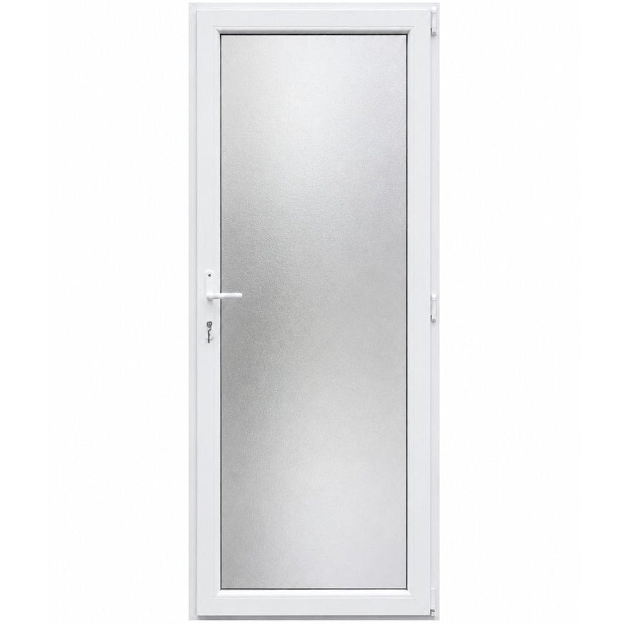 Ușă PVC cu geam mat integral, culoare alb