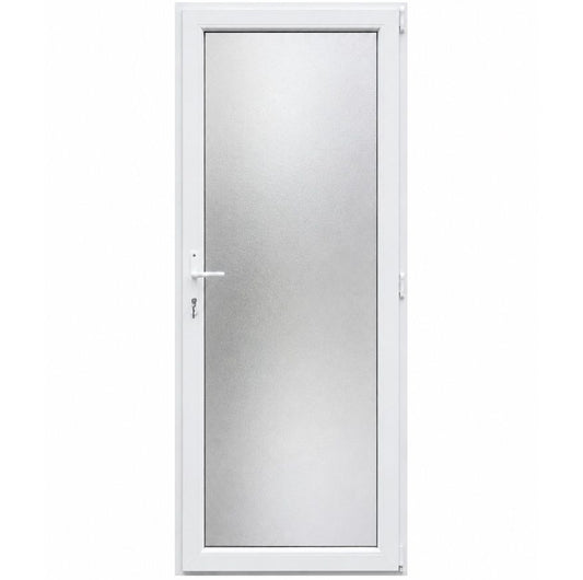 Ușă PVC cu geam mat integral, culoare alb