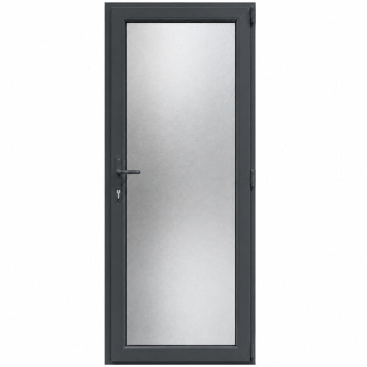 Ușă PVC cu geam mat integral, culoare gri antracit
