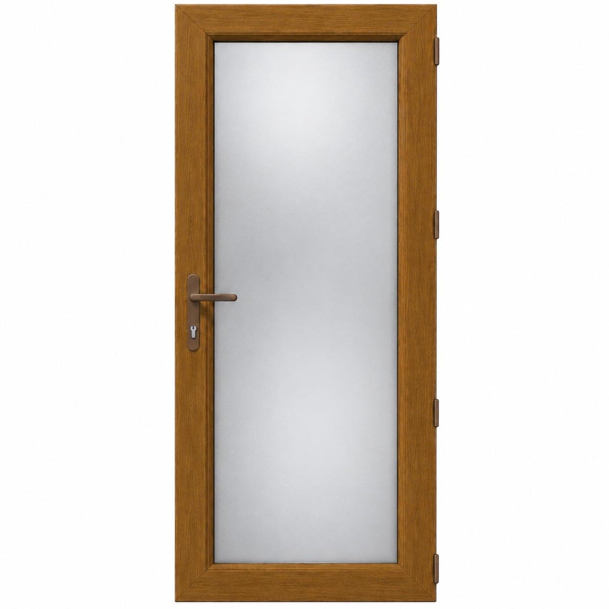 Ușă PVC cu geam mat integral, culoare stejar auriu