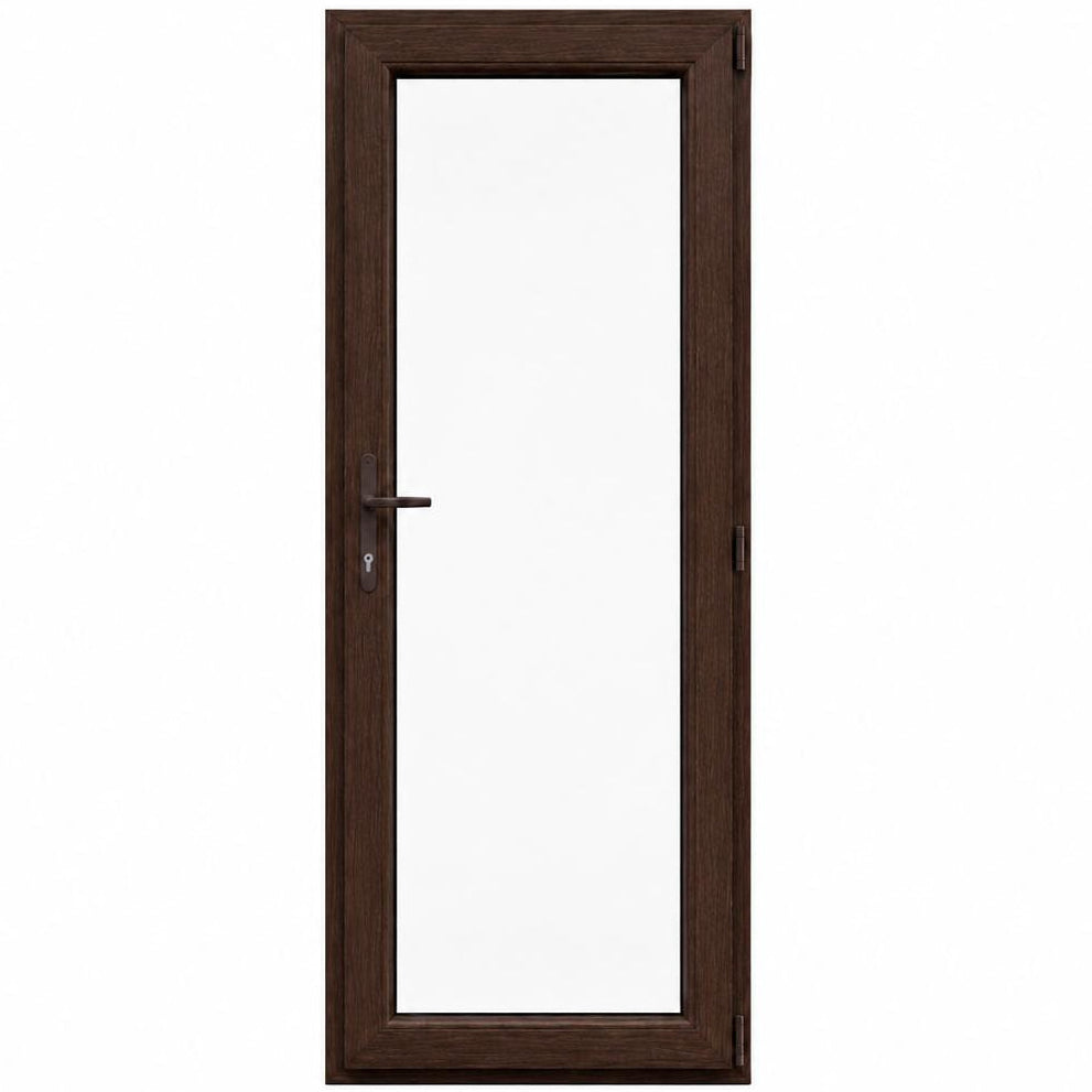 Ușă PVC cu geam transparent integral, culoare wenge