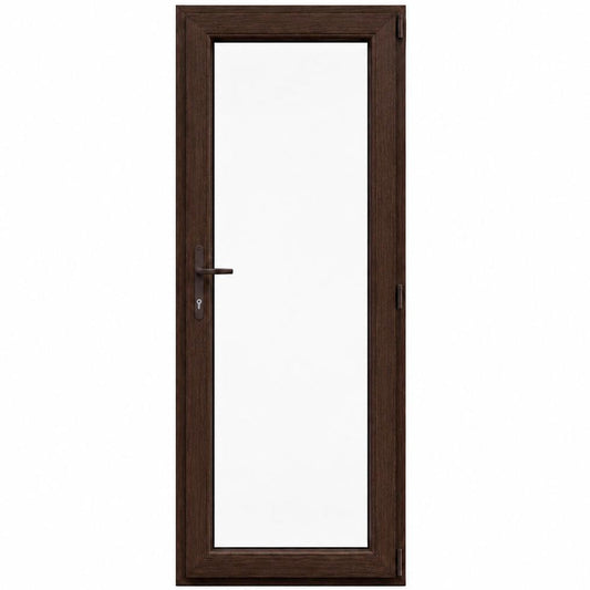 Ușă PVC cu geam transparent integral, culoare wenge