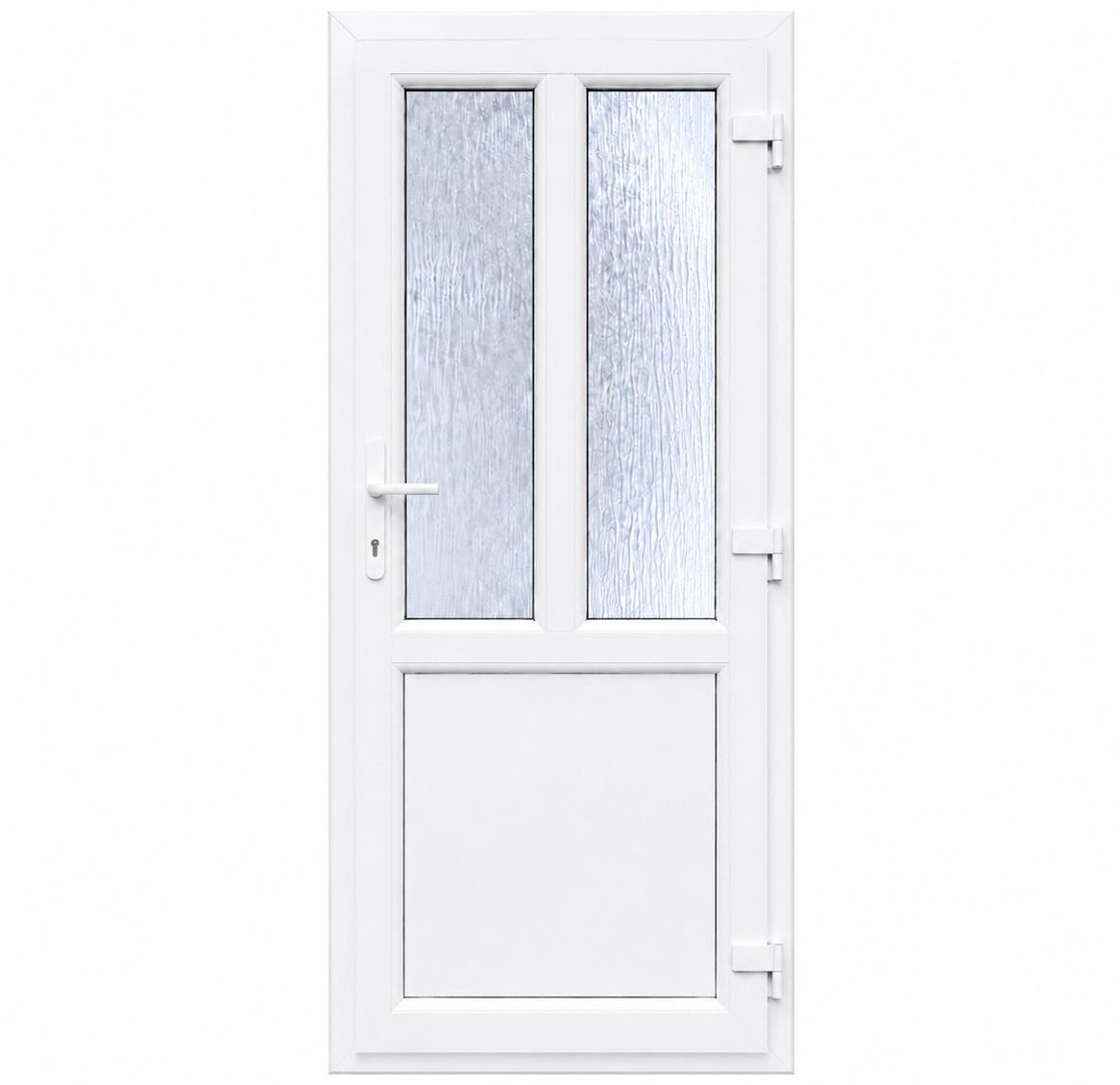 Ușă PVC T-Model cu geam delta, culoare alb
