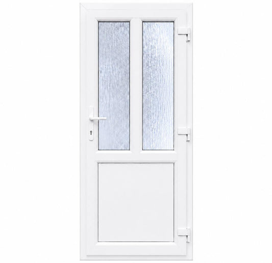 Ușă PVC T-Model cu geam delta, culoare alb