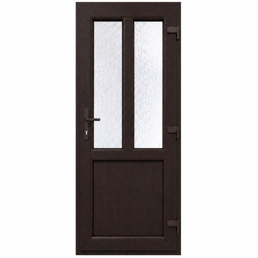 Ușă PVC T-Model cu geam delta, culoare wenge