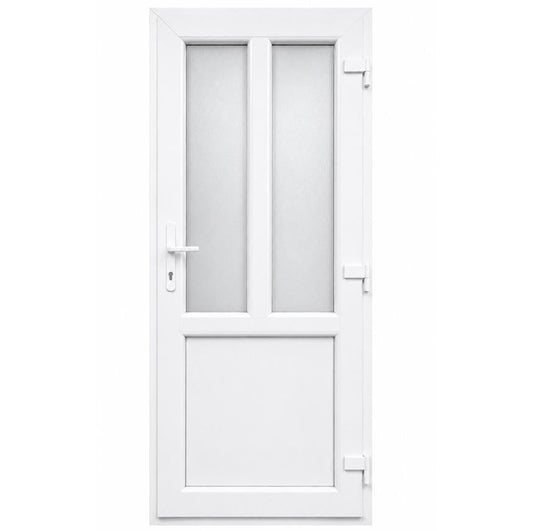 Ușă PVC T-Model cu geam mat, culoare alb