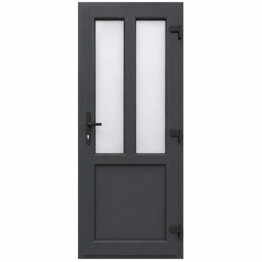Ușă PVC T-Model cu geam mat, culoare gri antracit