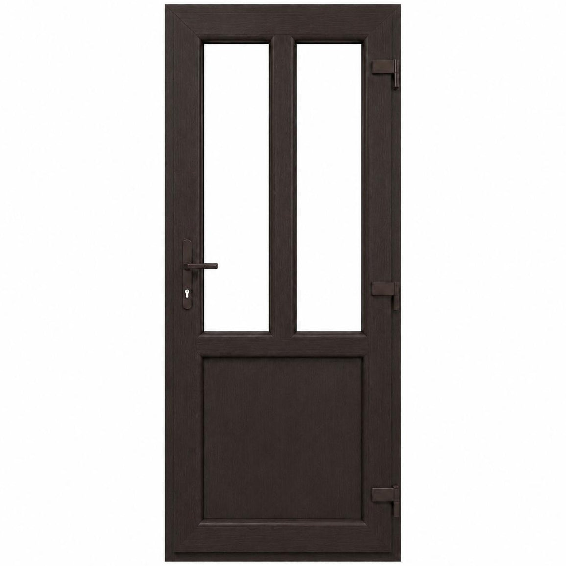 Ușă PVC T-Model cu geam transparent, culoare wenge